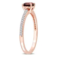 Julianna B 10K Rose Gold Garnet & 0.08CTW Diamond Ring