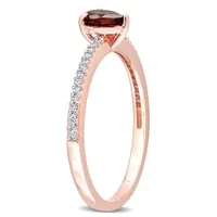 Julianna B 10K Rose Gold Garnet & 0.08CTW Diamond Ring