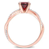 Julianna B 14K Rose Gold Garnet & 0.15CTW Diamond Ring