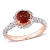 Julianna B 14K Rose Gold Garnet & 0.25CTW Diamond Ring