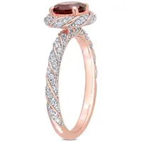 Julianna B 14K Rose Gold Garnet & 0.25CTW Diamond Ring