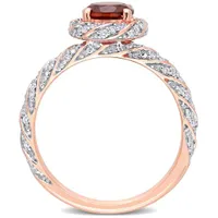 Julianna B 14K Rose Gold Garnet & 0.25CTW Diamond Ring