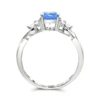 10K White Gold Tanzanite & White Sapphire Ring