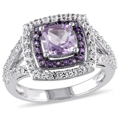 Julianna B Sterling Silver Amethyst & Created White Sapphire Ring