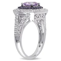 Julianna B Sterling Silver Amethyst & Created White Sapphire Ring