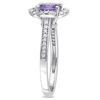 Julianna B 14K White Gold Amethyst & Diamond Ring