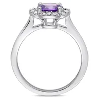 Julianna B 14K White Gold Amethyst & Diamond Ring