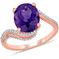 Julianna B 14K Rose Gold Amethyst & 0.33CTW Diamond Ring