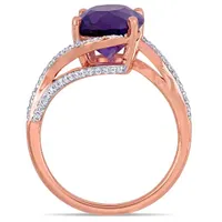 Julianna B 14K Rose Gold Amethyst & 0.33CTW Diamond Ring