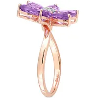 Julianna B 10K Rose Gold Amethyst & Diamond Ring