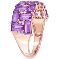 Julianna B 10K Rose Gold Amethyst & 0.10CTW Diamond Ring