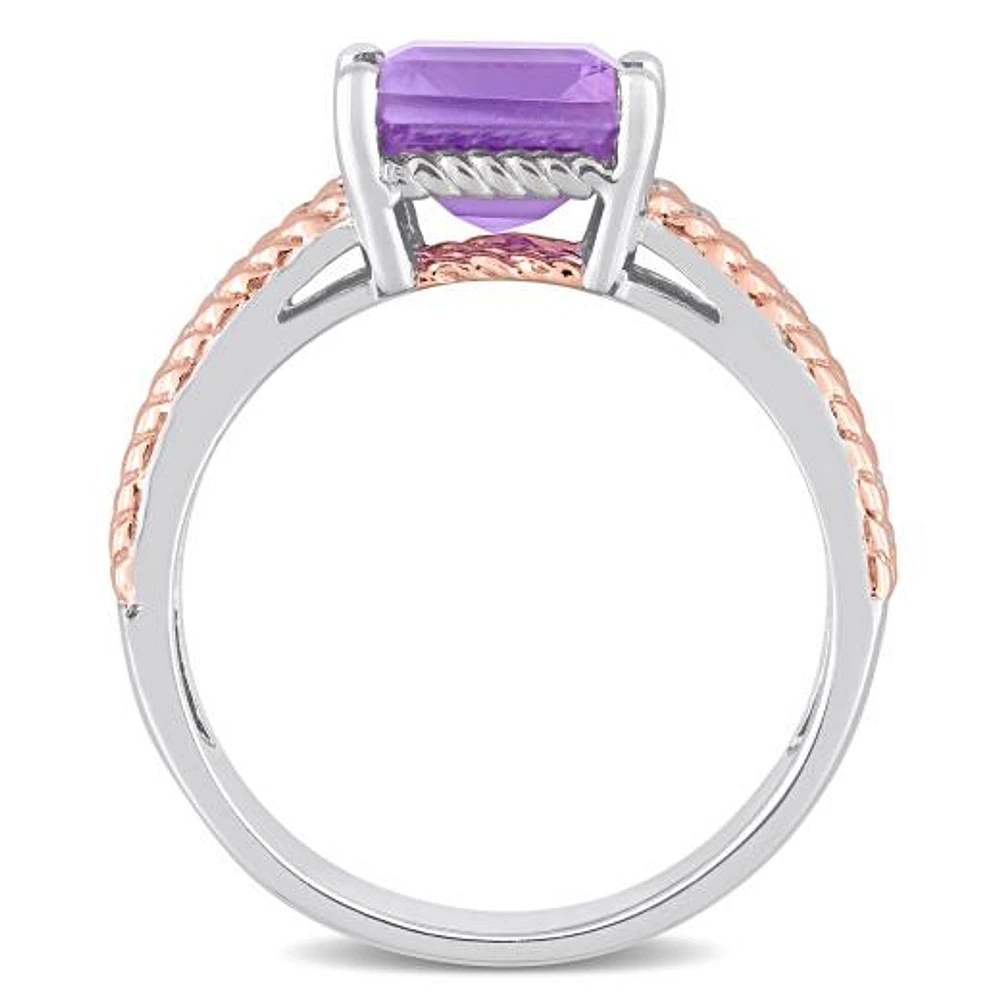 Julianna B Sterling Silver Amethyst & White Topaz Ring