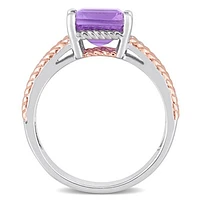 Julianna B Sterling Silver Amethyst & White Topaz Ring