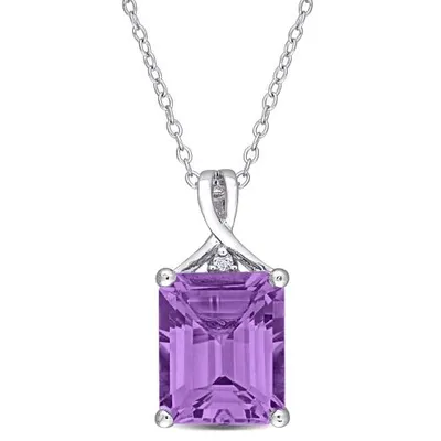 Julianna B Sterling Silver Amethyst & White Topaz Pendant