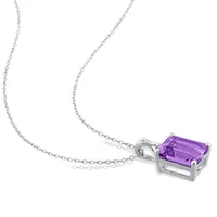 Julianna B Sterling Silver Amethyst & White Topaz Pendant