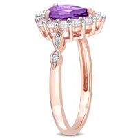 Julianna B 10K Rose Gold Amethyst & 0.02CTW Diamond Ring