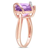 Julianna B Sterling Silver Amethyst & 0.05CTW Diamond Ring