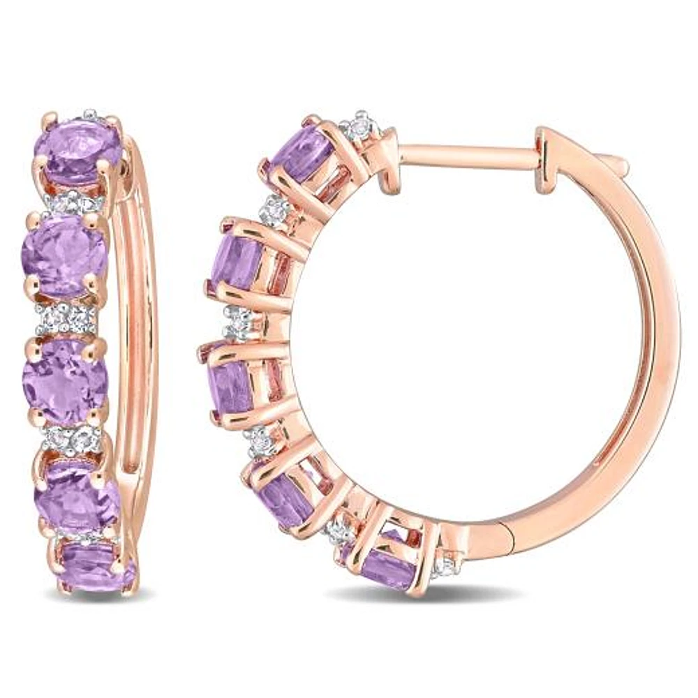 Julianna B Sterling Silver Amethyst & White Topaz Earrings
