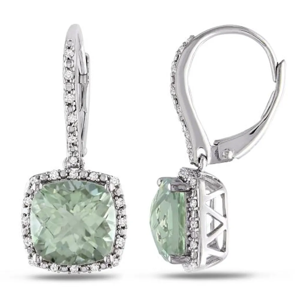Julianna B Green Quartz & Diamond Earrings