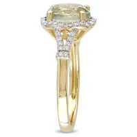 Julianna B 14K Yellow Gold Green Quartz & Diamond Ring