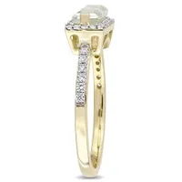 Julianna B 14K Yellow Gold Green Quartz & Diamond Ring