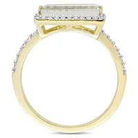 Julianna B 14K Yellow Gold Green Quartz & Diamond Ring