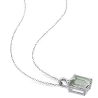 Julianna B Sterling Silver Green Quartz & White Topaz Pendant