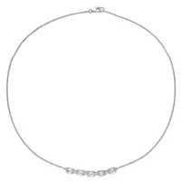 Julianna B 14K White Gold Aquamarine & 0.14CTW Diamond Necklace