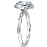 Julianna B 10K White Gold Aquamarine & 0.16ctw Diamond Ring