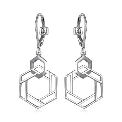 Elle Lattice Hexagon Earrings