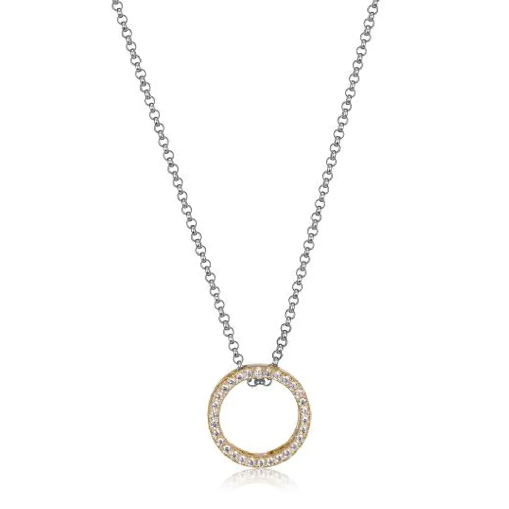 ELLE Sphere Two Tone Open Circle Necklace