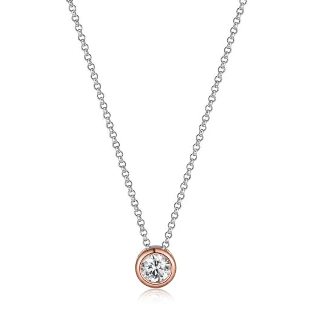 ELLE Sphere Two Tone Bezel Necklace