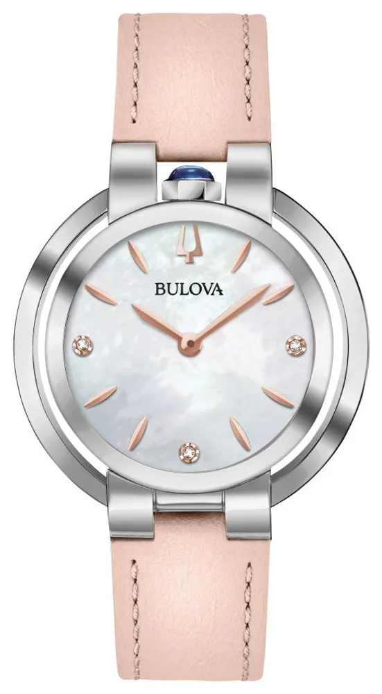 Bulova Women's Rubaiyat Diamond Pink Leather Watch