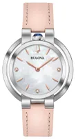 Bulova Women's Rubaiyat Diamond Pink Leather Watch