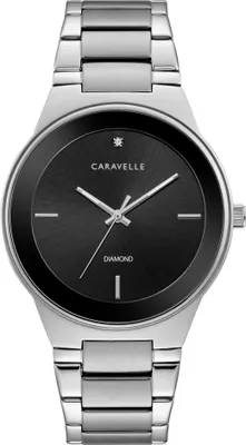Caravelle Men's Modern Matte Black Dial Watch