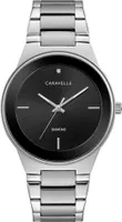 Caravelle Men's Modern Matte Black Dial Watch