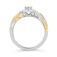 10K White & Yellow Gold 0.20CTW Diamond Twist Promise Ring