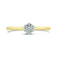 10K Yellow Gold 0.03CTW Diamond Cluster Promise Ring