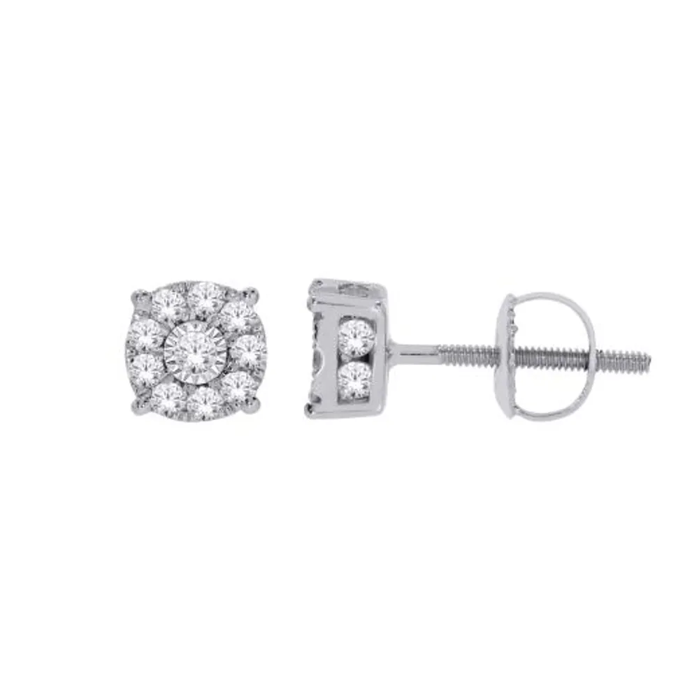 10K White Gold 0.50CTW Diamond Studs