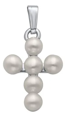 Sterling Silver Cross Cultured Pearls with 15" chain.