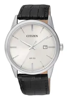 Citizen Quartz Men's Black Leather White Dial Watch