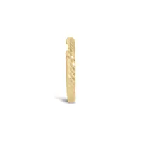 10K Yellow Gold Single Tube Diamond-Cut Cuff Earring