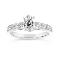 Diamond Revelations 14K White Gold Oval Bridal Ring 1.00CTW I1/I