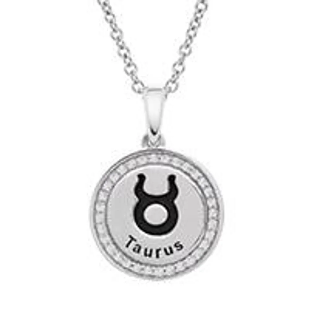 Sterling Silver Taurus 0.10CTW Diamond Pendant