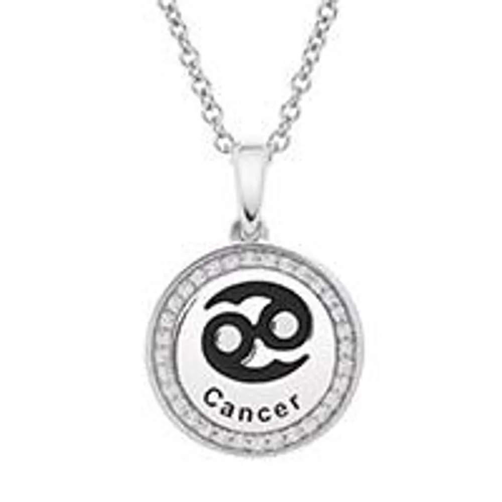 Sterling Silver Cancer 0.10CTW Diamond Pendant