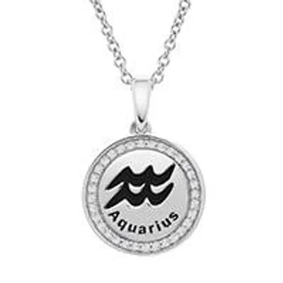 Sterling Silver Aquarius 0.10CTW Diamond Pendant