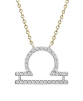 10K Yellow Gold Libra 0.10CTW Diamond Pendant