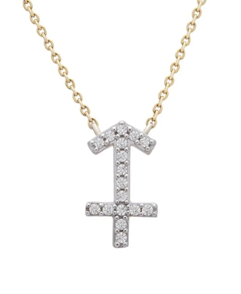 10K Yellow Gold Sagittarius 0.10CTW Diamond Pendant