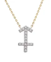 10K Yellow Gold Sagittarius 0.10CTW Diamond Pendant