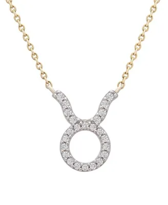 10K Yellow Gold Taurus 0.10CTW Diamond Pendant